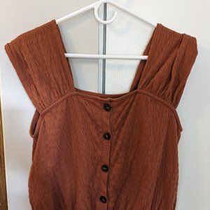 Madewell Crinkle-Knit Button-Front Top